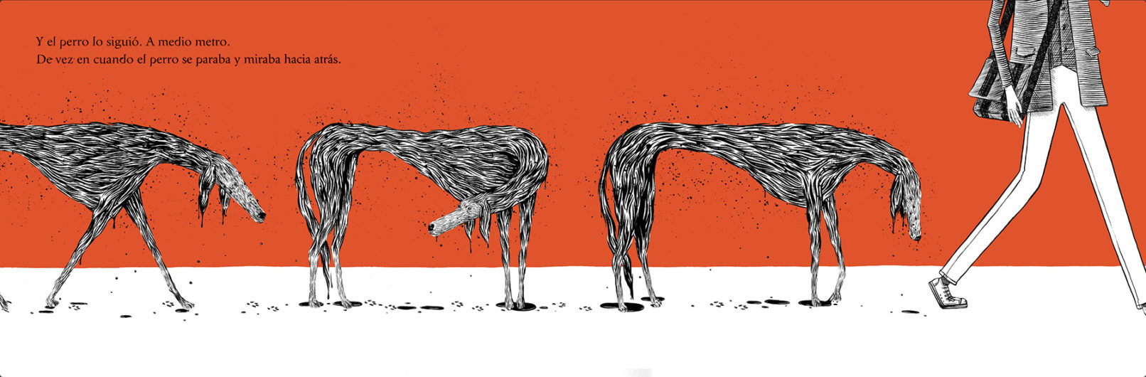 un perro en casa ilustrado por Ramón París