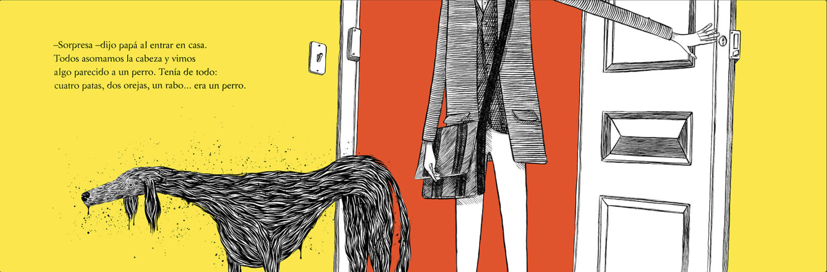 un perro en casa ilustrado por Ramón París